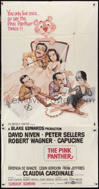 3b0014 PINK PANTHER 3sh 1964 wacky art of Peter Sellers, Capucine & Niven by Jack Rickard!