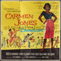 3b0002 CARMEN JONES 6sh 1954 Otto Preminger, great art of sexy Dorothy Dandridge, Bizet opera, rare!