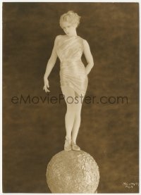 3b0837 ANITA PAGE 6.75x9.25 still 1920s full-length in sexy shimmering dress & standing on sphere!