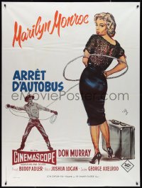 3b0045 BUS STOP French 1p R1980s great art of Don Murray roping sexy Marilyn Monroe by Geleng!