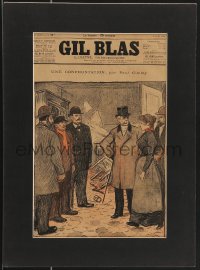 3b0026 GIL BLAS matted French magazine cover August 5, 1894 Theophile Steinlen art of confrontation!