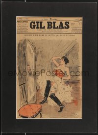 3b0023 GIL BLAS matted French magazine cover August 6, 1893 great Theophile Steinlen art of dancer!