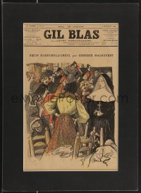 3b0029 GIL BLAS matted French magazine cover July 8, 1898 great artwork by Theophile Steinlen!