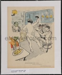 3b0021 HENRI DE TOULOUSE-LAUTREC linen French magazine page 1896 Chocolat Dansant Dans un Bar!
