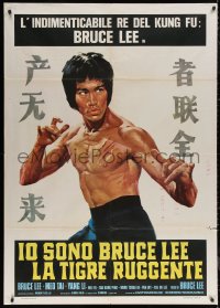 3b0043 INVISIBLE BOXER Italian 1p 1977 close-up of Bruce Lee who of course is NOT in the movie!