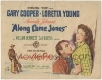 3b0390 ALONG CAME JONES TC 1945 Gary Cooper & Loretta Young, Norman Rockwell art!