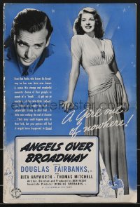 3b0056 ANGELS OVER BROADWAY pressbook 1940 sexy Rita Hayworth & Douglas Fairbanks Jr, ultra rare!