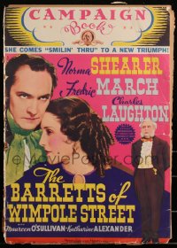 3b0059 BARRETTS OF WIMPOLE STREET pressbook 1934 Norma Shearer, Fredric March, Laughton, rare!