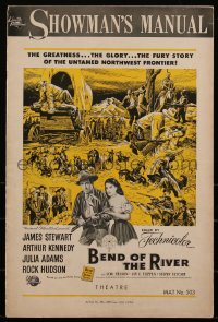 3b0061 BEND OF THE RIVER pressbook 1952 Jimmy Stewart, Julia Adams, directed by Anthony Mann, rare!