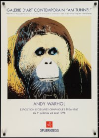 3b1238 ANDY WARHOL 24x33 French museum/art exhibition 1996 Andy Warhol art of an orangutan!