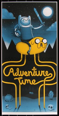 3c1457 ADVENTURE TIME #8/90 18x36 art print 2011 Mondo, art by Mike Mitchell, variant edition!