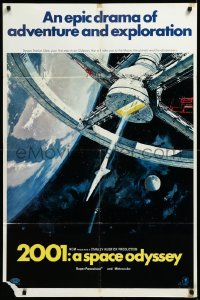 3d0464 2001: A SPACE ODYSSEY 70mm style A 1sh 1968 Kubrick, art of space wheel by Bob McCall!