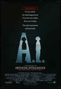 3d1268 A.I. ARTIFICIAL INTELLIGENCE advance int'l 1sh 2001 Spielberg, Osment, uber rare Warning!