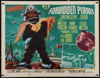 3d0003 FORBIDDEN PLANET style B 1/2sh 1956 classic art of Robby the Robot carrying sexy Anne Francis!