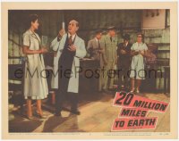 3d0711 20 MILLION MILES TO EARTH LC #2 1957 Joan Taylor stares at Frank Puglia with giant needle!
