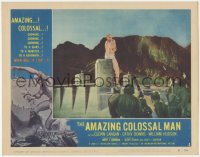 3d0719 AMAZING COLOSSAL MAN LC #1 1957 Bert I. Gordon, special FX image of giant man at Hoover Dam!