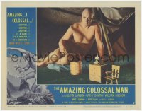 3d0720 AMAZING COLOSSAL MAN LC #7 1957 he is sitting in a room that is way too small for him!