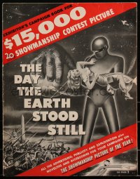 3d0066 DAY THE EARTH STOOD STILL pressbook 1951 Robert Wise, classic art of Gort & Patricia Neal!