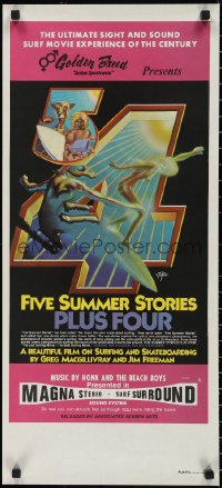 3g0013 FIVE SUMMER STORIES PLUS FOUR Aust daybill 1976 really cool surfing artwork by Rick Griffin!