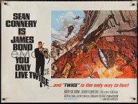 3g0149 YOU ONLY LIVE TWICE British quad 1967 McCarthy art of Connery as James Bond on volcano!