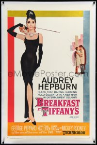 3j0893 BREAKFAST AT TIFFANY'S linen 1sh 1961 classic McGinnis art of sexy elegant Audrey Hepburn!