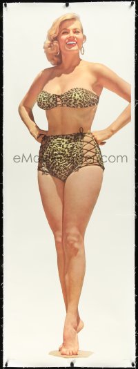3j0532 ANITA EKBERG linen 22x62 commercial poster 1959 the sexy Swedish blonde in leopard bikini!