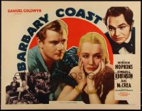 3j0059 BARBARY COAST 1/2sh 1935 Edward G. Robinson, Miriam Hopkins & Joel McCrea, Hawks, ultra rare!