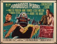 3j0193 FORBIDDEN PLANET style A 1/2sh 1956 art of Robby the Robot carrying sexy Anne Francis, rare!