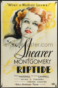 3j0240 RIPTIDE style C 1sh 1934 different art of beautiful glamorous Norma Shearer, ultra rare!