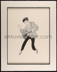 3j0203 AL HIRSCHFELD signed #203/300 20x27 art print 1983 Elvis Presley caricature, Blue Suede Shoes!