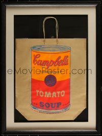 3j0018 ANDY WARHOL CAMPBELL'S SOUP BAG framed 17x25 museum exhibit promo shopping bag 1966 silkscreen