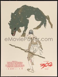 3k1639 300 #298/300 18x24 art print 2012 Mondo, great art of wolf fight by Tomer Hanuka!
