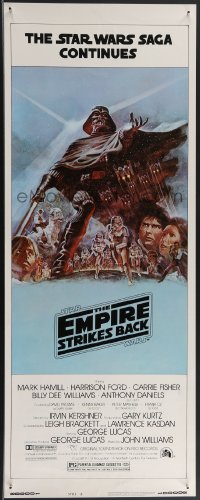 3m1084 EMPIRE STRIKES BACK style B insert 1980 George Lucas sci-fi classic, light blue art by Jung!