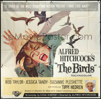 3p0315 BIRDS 6sh 1963 Alfred Hitchcock classic, Tippi Hedren, classic intense attack art, very rare!