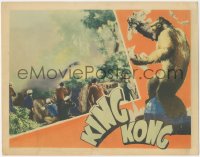 3p1232 KING KONG LC 1933 cool special effects image of men watching dinosaur in the distance, rare!
