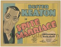 3p1084 SPITE MARRIAGE TC 1929 incredible Malcolm Eaton art of Stone Face Buster Keaton, ultra rare!