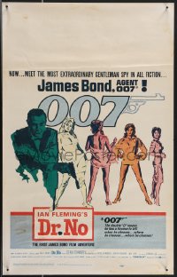 3p0032 DR. NO WC 1963 Sean Connery as extraordinary gentleman spy James Bond, Caroff & Hooks art!