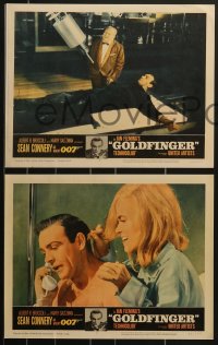 3p1425 GOLDFINGER 8 LCs 1964 great images of Sean Connery as spy James Bond 007, complete set!