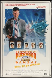 3r0112 ADVENTURES OF BUCKAROO BANZAI 40x60 1984 Peter Weller science fiction thriller, cool art!
