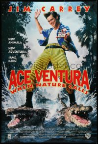 3r0642 ACE VENTURA WHEN NATURE CALLS DS 1sh 1995 wacky Jim Carrey on crocodiles by John Alvin!