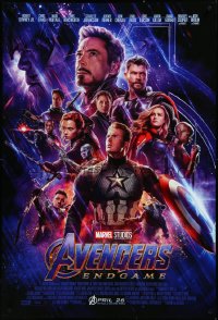 3r0663 AVENGERS: ENDGAME advance DS 1sh 2019 Marvel Comics, cool montage with Hemsworth & top cast!