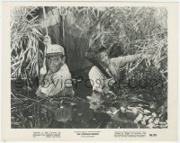 3t1317 AFRICAN QUEEN 8x10.25 still R1968 Katharine Hepburn & Humphrey Bogart dragging boat in swamp!