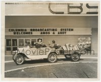 3t1322 AMOS 'n' ANDY 8.25x10 radio publicity still 1939 outside studio in Fresh Air Taxicab!