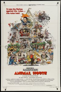 3t0777 ANIMAL HOUSE style B 1sh 1978 John Belushi, John Landis classic, art by Rick Meyerowitz!