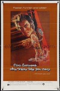 3t0780 ANY WHICH WAY YOU CAN int'l 1sh 1980 cool artwork of Clint Eastwood & Clyde by Bob Peak!