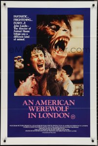 3t0424 AMERICAN WEREWOLF IN LONDON Aust 1sh 1982 different image of Naughton transforming & monster!