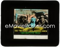 3t1196 ANYBODY'S WAR glass slide 1930 The Two Black Crows, all-riot on the black-face front, rare!