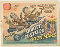 3t0610 ABBOTT & COSTELLO GO TO MARS TC 1953 art of wacky astronauts Bud & Lou in outer space!