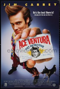 3w0643 ACE VENTURA PET DETECTIVE 1sh 1994 Jim Carrey tries to find Miami Dolphins mascot!