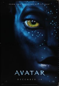 3w0657 AVATAR teaser style A 1sh 2009 James Cameron directed, Zoe Saldana, close-up image of Neytiri
